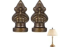 MBAIYO 2 Pack Antique Bronze Lamp Finials, Retro Lamp Finial Dual-Thread Retro Decorative Cap Knobs Lamps Head Decorative Cover for Lamps Shades Fits 3/8" and 1/4-27 Harps