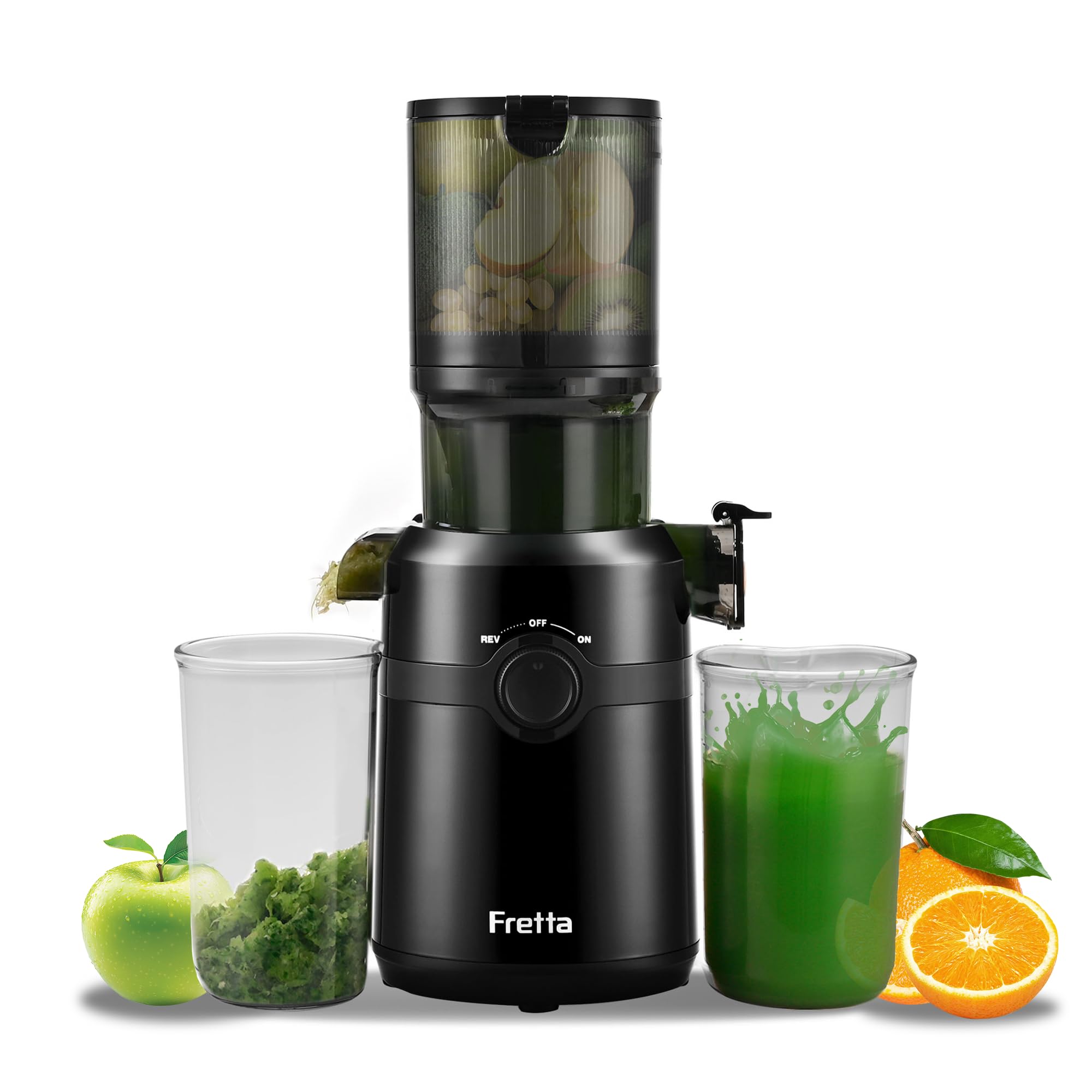 Photo 1 of Cold Press Juicer Machines Slow Masticating Juicer Machines with 1.1 L Large Feed Chute Fit Whole Fruits and Vegetables Easy Clean Self Feeding,High Juice Yield,BPA Free (Ink-black)