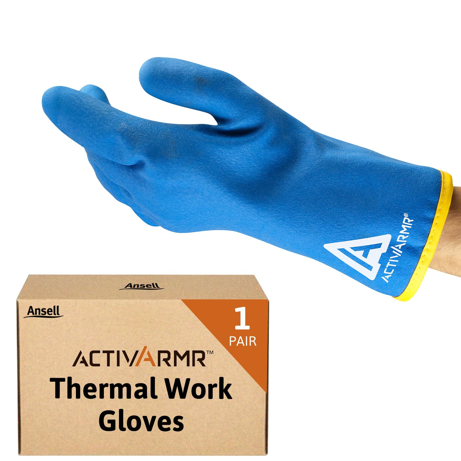 Ansell ActivArmr Winter Work Gloves - Thermal Resistance & Grip, Cold Protection, Waterproof, Size L (1 Pair)