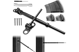 BLIKA 20 Pair 1/8" Black Cable Railing Kit Swage Toggle Turnbuckle Hardware, Adjustable Angle T316 Stainless Steel Cable Railing Kits for 2"x2", 4"x4" Wood Posts, Black Deck Railing Kit for Stairs