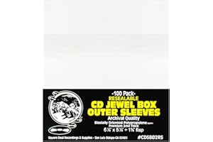 (100) Resealable Sleeves for Standard 10.4mm CD Jewel Cases - CDSB02RSKO