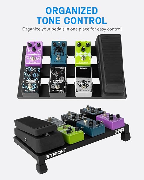 STRICH GUITAR PEDAL BOARD ALUMINUM ALLOY 1.2LB SUPER LIGHT EFFECT PEDALBOARD 15” X 8.66” WITH CARRY BAG, MINI+ 15