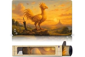 Wizcraft Gaming Sunset Sentinel Chocobo (Stitched) - MTG Playmat - Compatible with Magic The Gathering Playmat - Play MTG, YuGiOh, TCG - Original Play Mat Art Designs & Accessories