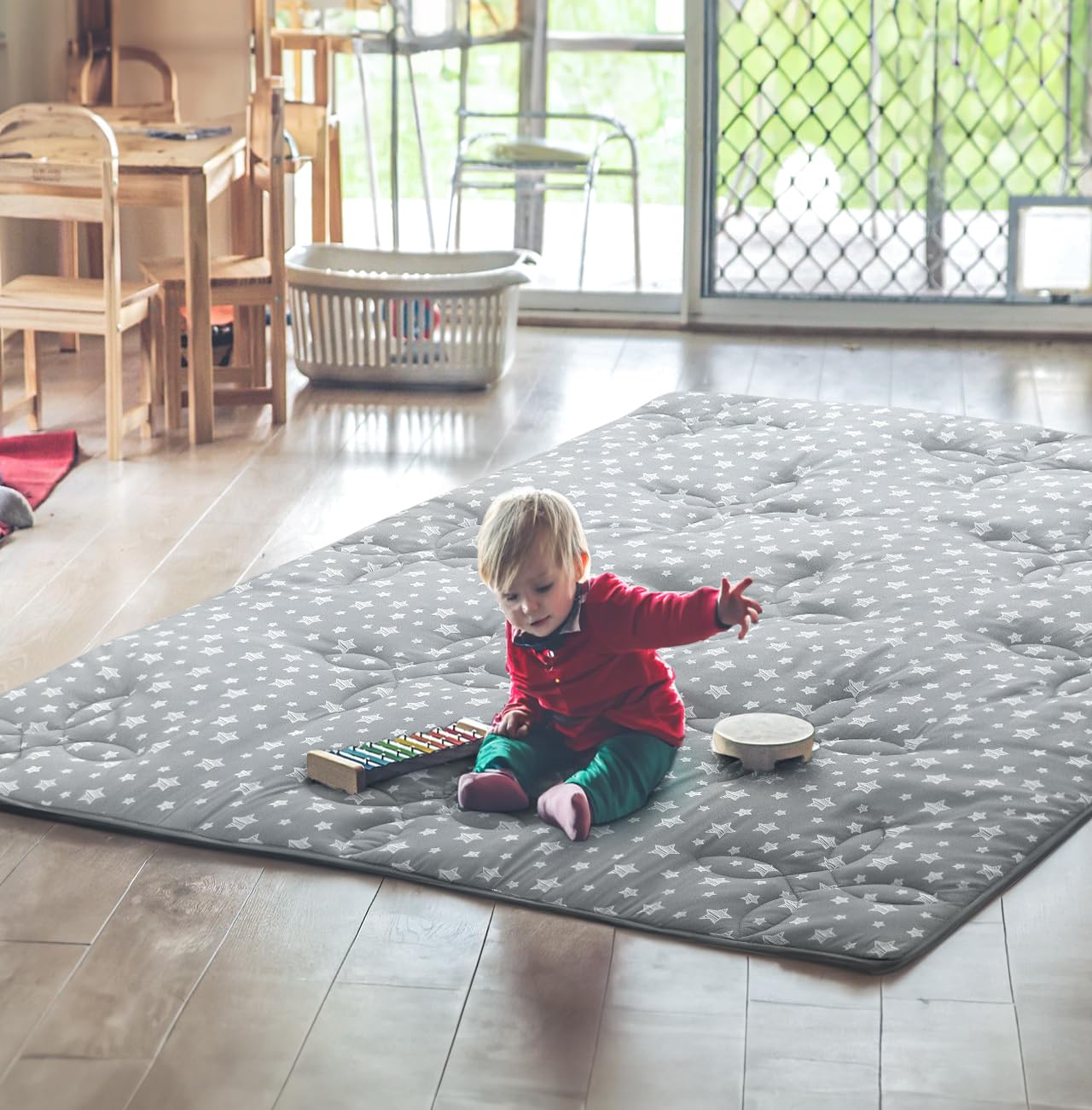 Baby Play Mat 71x59 Inches Thick Baby Crawling Mat, Large, Non Slip Cushioned Baby Playpen Mat for Playing, One-Piece Baby Floor Play Mat for Babies, Toddlers