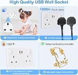 Ricokey Double Plug Socket with USB C 2 USB Ports 13A White 2 Gang view 5