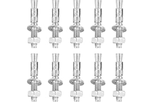 MECCANIXITY 10 Pcs Wedge Anchors, 5/16" x 2" Stainless Steel Concrete Anchors Bolts, Heavy Duty Standard Fastener for Cement 