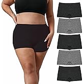 LALESTE Plus Size Boyshort Underwear for Women Soft Stretch Boxer Briefs Full Coverage Women's Boy Shorts Panties 5 Pack