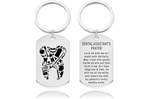 WKXZMTR Dentist's Prayer Keychain Dental Gifts for Dentist Dental Hygienist Dental Gifts Assistant Gifts Dentist Jewelry