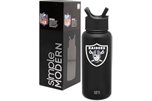 Simple Modern Officially Licensed NFL Water Bottle with Straw Lid Insulated Stainless Steel Thermos Gift | Summit Collection | 32oz