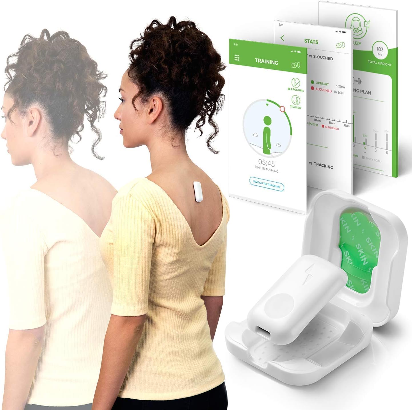 Upright GO 2 Lighter, Smaller Posture Corrector | Strapless, Discrete, Easy to Use Trainer with 30 Hours Battery Life | 1-Touch Sync App and Training Plan | Build Confidence