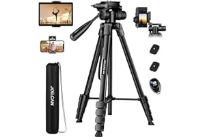 Phone Tripod, 68" Tablet Tripod Stand for Phone Cameras, Travel Tripod Compatible with iPad iPhone DSLR SLR Projector, Cell P