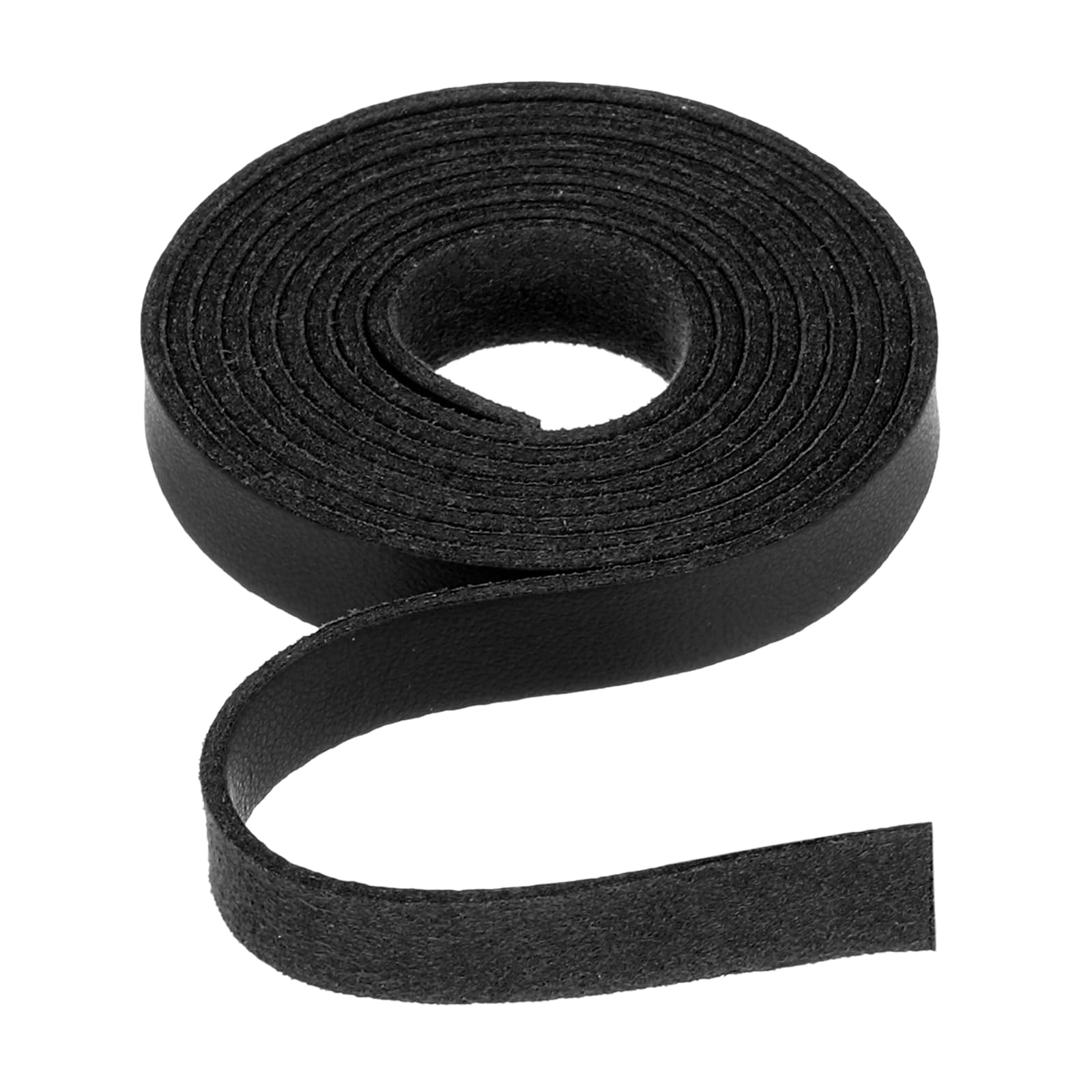 Rebower Flat Leather Cord,39 Inch 8mm Leather String PU Faux Leather Strips Strap,[for Jewelry Making DIY Craft Projects Belts Keychains Accessories]-1m/Black