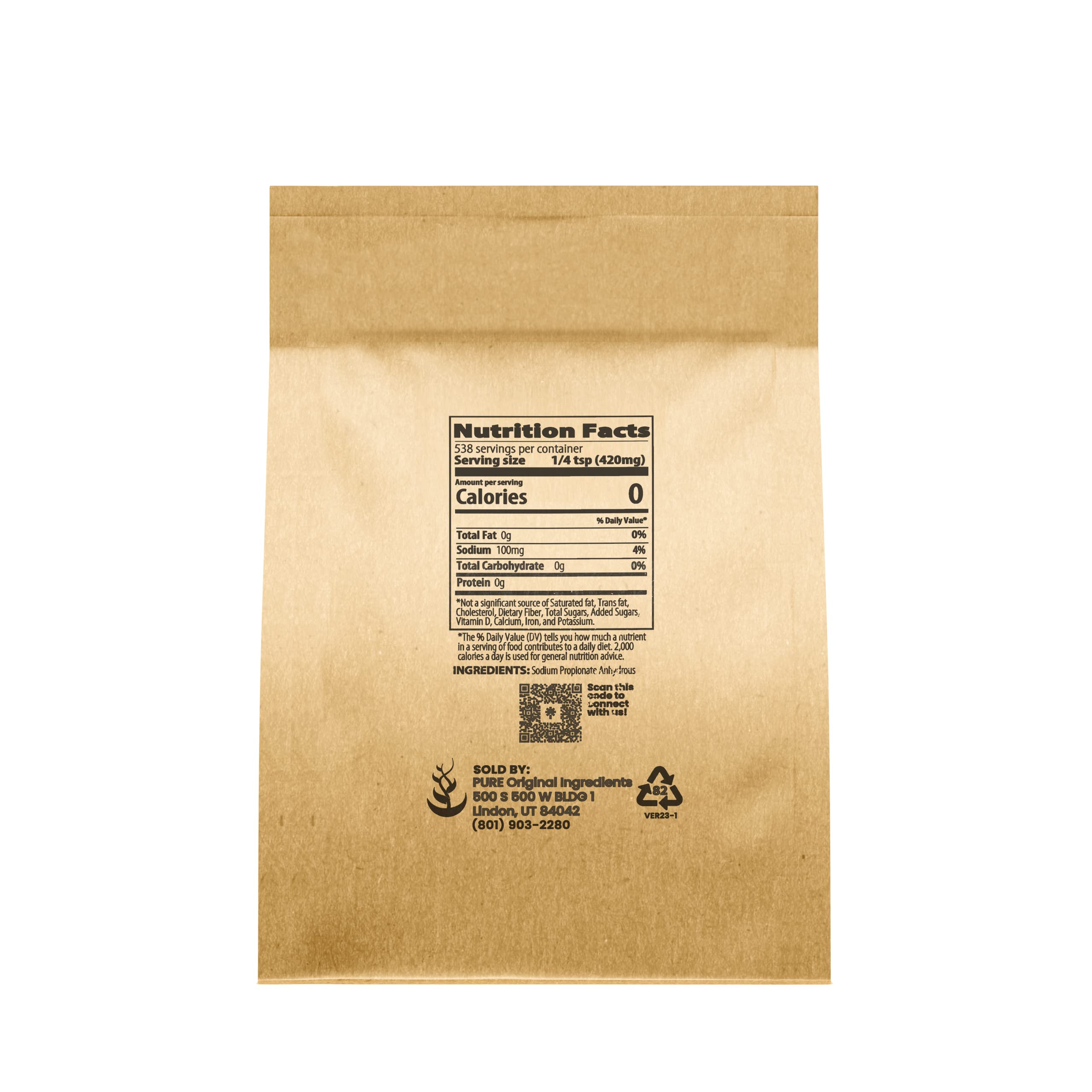 PURE ORIGINAL INGREDIENTS Sodium Propionate (8 oz) Preservative & Mold Inhibitor, Food Grade, Food Additive