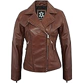 UrbanFocal Asymmetrical Womens Leather Jacket - Real Lambskin Biker Style Motorcycle Leather Jackets For Women
