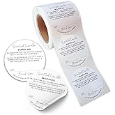 Candle Scent Label and Warning Instructions Sticker | 2” Round 250 pc Roll Tags Wax Jar DIY for Selling Handmade Hand Poured Candles