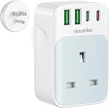toomke UK to US Plug Adapter 35W PD USB C 4 Ports Type B USA Travel