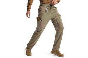 Libin Men's Work Pants Hiking Cargo Pants Water Resistant Stretch Tactical Outdoor Trousers with 9 Pockets