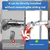 Joyoldelf Shower Head Holder Bracket 19-25mm Detachable Adjustable Chrome view 6