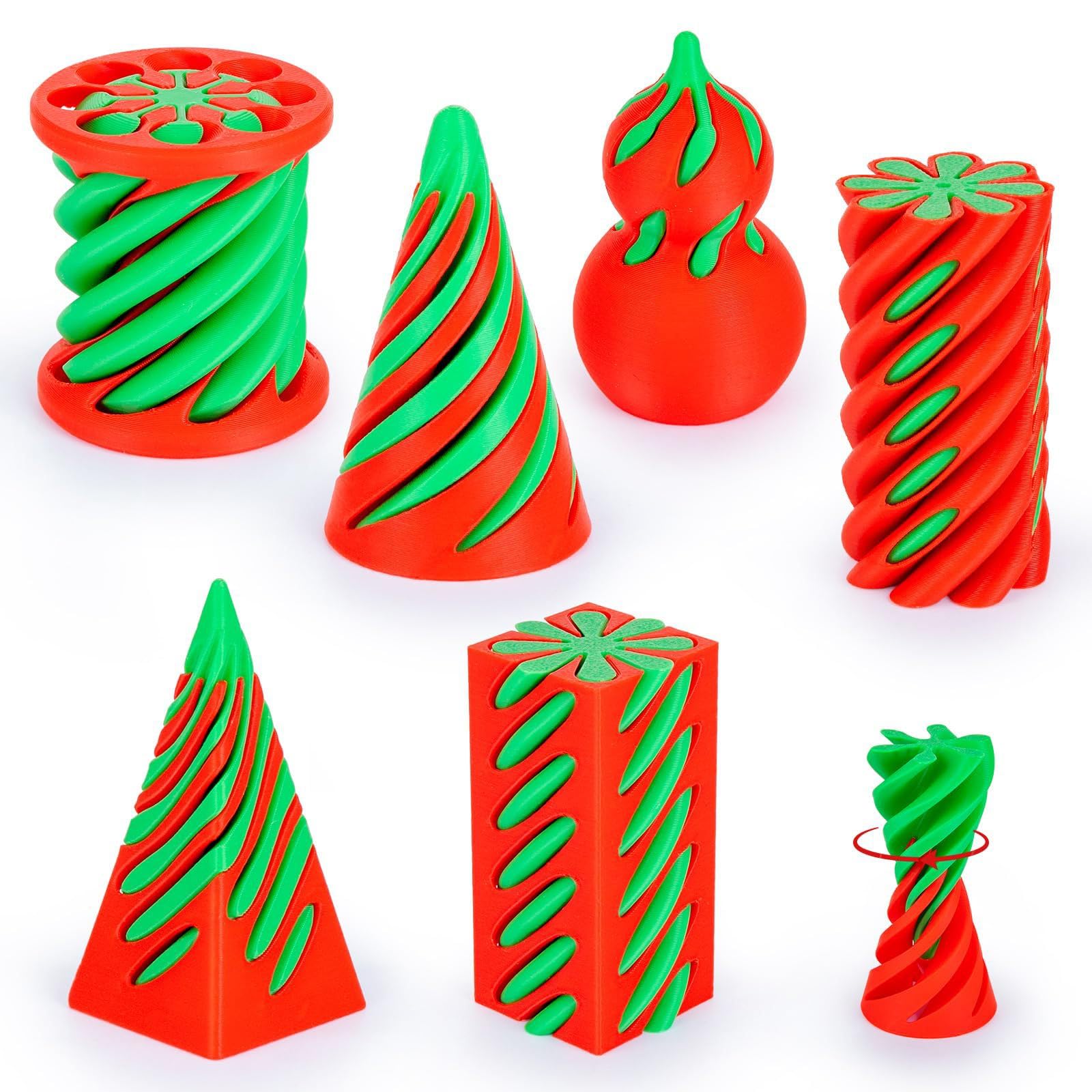 6-Pack 3D Printed Fidget Toys, Impossible Spiral Cone Sensory Toys for Stress Relief and Focus, Mini Desktop Decoration for Adults and Kids, Fun Gift for Anxiety Relief (Red) โ image 1