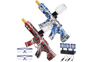ONEXIZ 2 Set Electric Splatter Blaster Toy, Outdoor Team Games, Christmas, Halloween, Birthday, New Year Gift for Ages 14+ (Red+Blue)