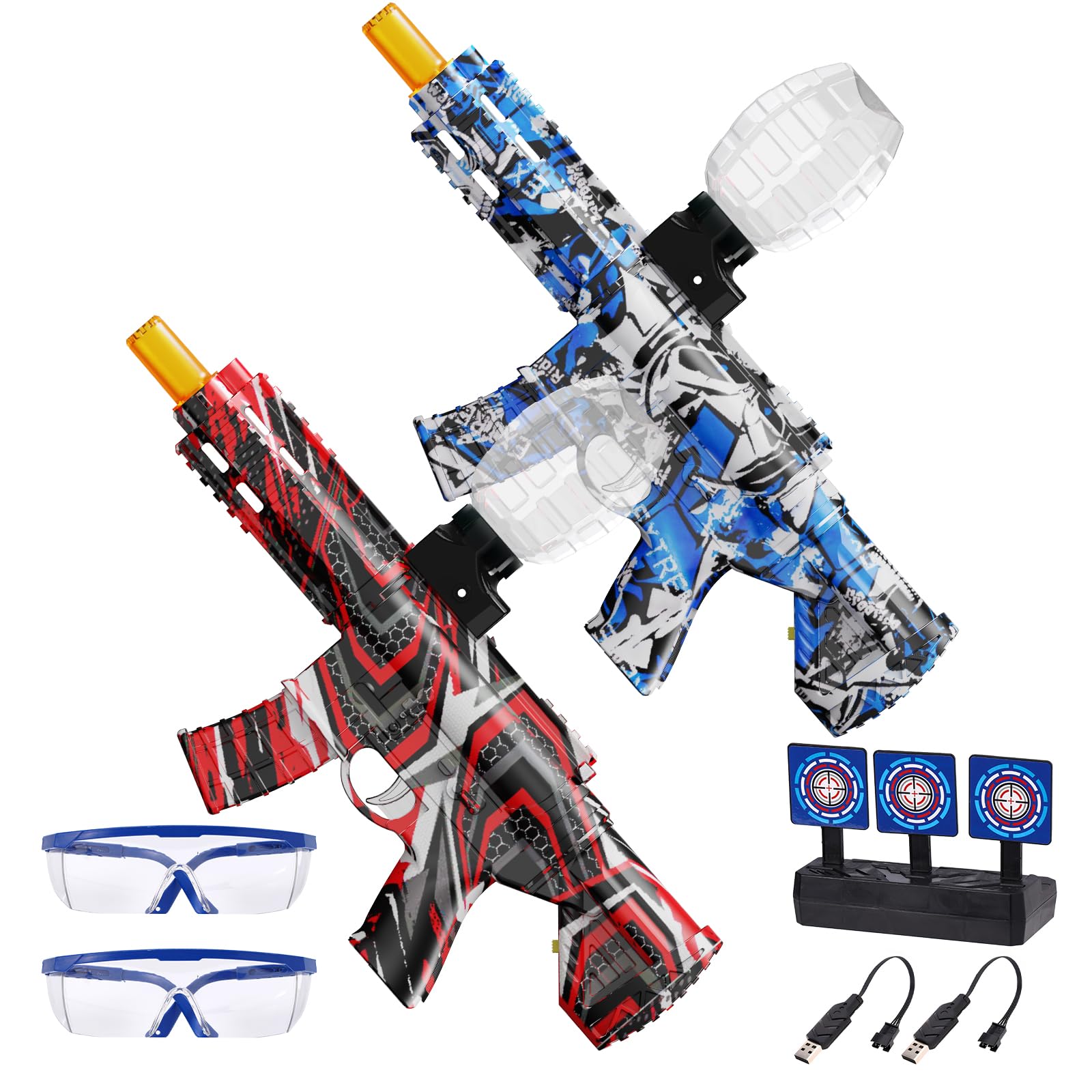 Photo 1 of 2 Set Electric Splatter Blaster Toy, Outdoor Team Games, Christmas, Halloween, Birthday, New Year Gift for Ages 14+ (Red+Blue)