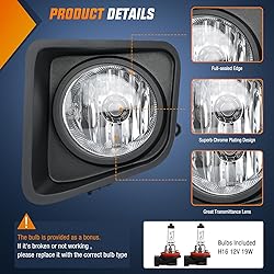 Nilight Fog Lights Assembly Compatible with 2014