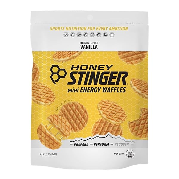 HONEY STINGER ORGANIC MINI VANILLA WAFFLES, ENERGY STROOPWAFEL...