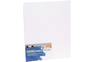 Royal & Langnickel Essentials 16x20 Triple Gessoed Canvas Panel Value Pack, for Oil and Acrylic Painting, 6 Pack