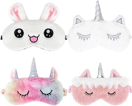 Bascolor 4 Piezas Unicornio Antifaz Para Dormir Ninos Mascara Para Dormir Conejo Animal Mascara De Ojos Venda Viajar Siesta Nino Nina Mujer Amazon Es Deportes Y Aire Libre
