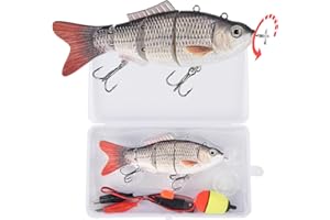 WATALURE Robotic Swimming Fishing Electric Lures 5.12" USB Rechargeable LED Light Wobbler Multi Jointed Swimbaits Hard Lures Fishing Tackle