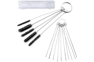 AYWFEY Carburetor Carbon Dirt Cleaner Cleaning Tools Kits, 10 Cleaning Needles + 5 Nylon Tube Brushes for Auto Motorcycle ATV Moped Welder Power Sport Carb Chainsa
