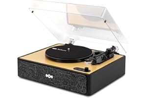 House of Marley Rise Up Bluetooth Turntable, Built-in Speakers, 2-Way Bluetooth, Audio Technica Stylus, Bamboo Finish, Recycl