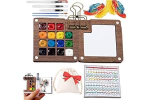 Tobios Watercolor Kit,New Mini Watercolor Paint Set, Pocket Watercolor Set with Paint, Brush,bag, Sketchbook & Copper Clip, T