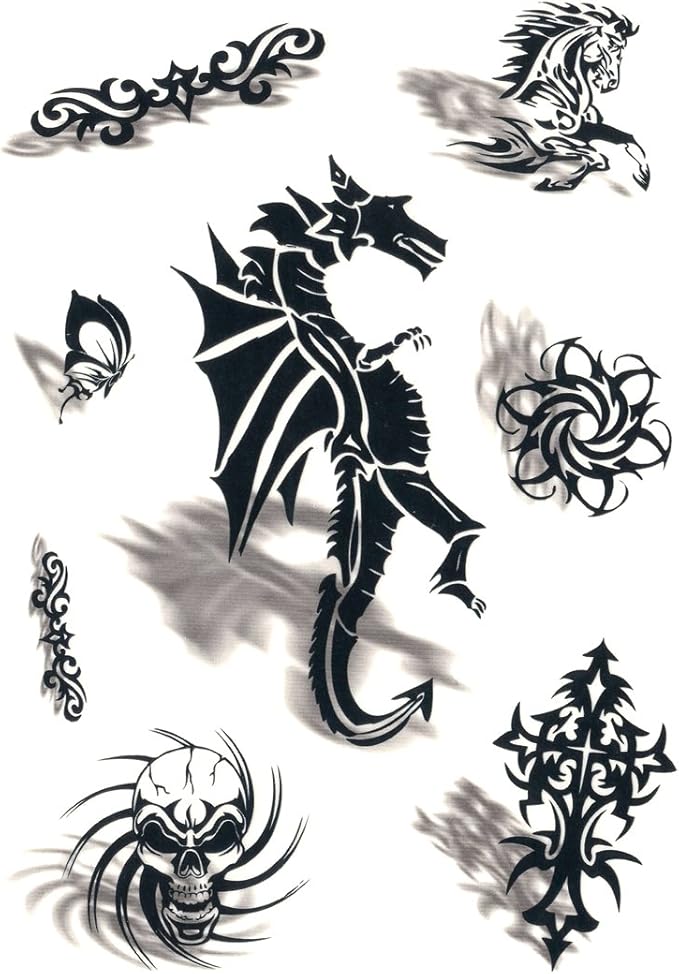 Amazon タトゥーシール アート 3d蓄光カラーアート Gt 3 Tattoo Seal ボディシール フェイクタトゥー タトゥシール刺青 トライバル ボディアート ボディジュエリー タトゥーシール 通販