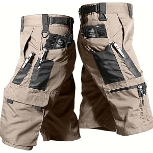 Men's Summer Multi-Pocket Work Shorts, Durable and Comfortable Breathable Casual Outdoor Training