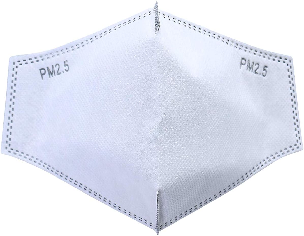 NEW 3D Cutting Five layers Activated Carbon Filter Replaceable Anti Haze Filter Paper larger protection area suitable for Adults(Ship from USA) (50)