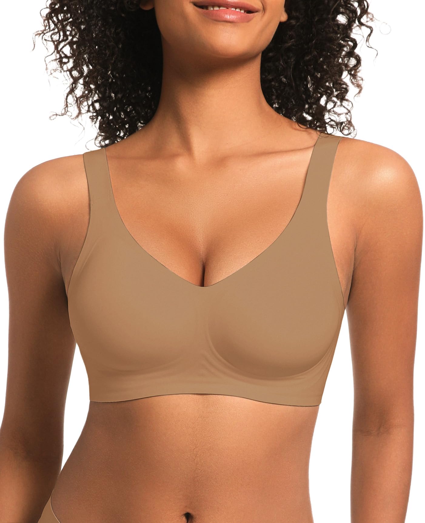 BOUFOR Women's V Neck Bra Wireless Push Up Bralette