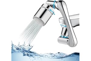 CLINFASTER 1080° Swivel Faucet Extender, 360° Swivel Robotic Arm Faucet Aerator, 2 Mode Splash Water Filter Extension, Multifunctional Universal Model Sink Faucet Adapter for Kitchen/Bathroom Sink
