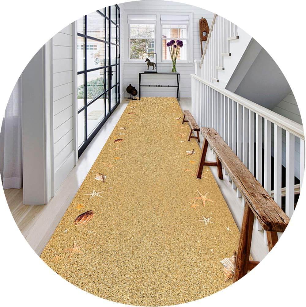 Gold Runner Rugs 3D Sand Pattern Area Rug for Home Office