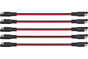 GOPAYIA 14 AWG SAE to SAE Extension Cable 14 Gauge 2-Pin SAE Connector Extension Cord with Dual Head Plug for Solar Panel Automotive Car Motorcycle 10in