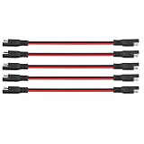 12 AWG SAE to SAE Extension Cable 12 Gauge 2-Pin SAE Connector Extension Cord with Dual Head Plug for Solar Panel Automotive Car Motorcycle 12in