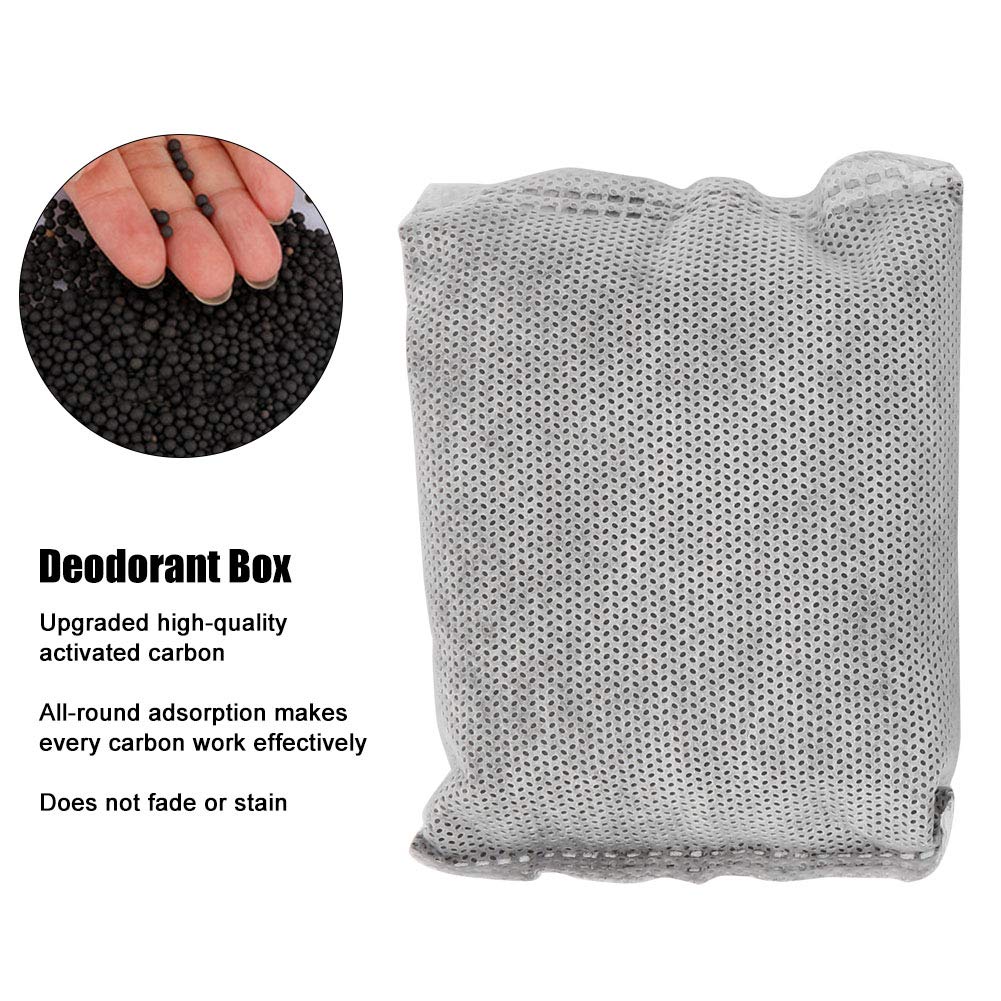 Charcoal Bags with Plastic Box, Unscented Activated Charcoal Refrigerator Deodorizer(2 Pack),Fridge Odor Eliminator for for Refrigerator, Wardrobe, Closet, Shoebox, Drawer, Pet Home, Storage Room