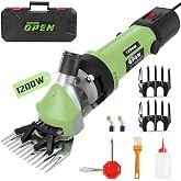Openhahaha 1200W Sheep Shears Clippers, Sheep Shears for Dogs, Heavy Duty | 3200RPM adjustable, sharp 13T blades, 2 comb guards, electric sheep clippers for grooming sheep, goats, alpacas, video guide