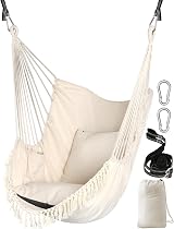 Chihee Hammock Chair Hanging Swing 2 Cushions Strong Straps Hooks