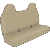 CAT® Custom Fit Front Bench Seat Cover for Ford F250 / F350 / F450 / F550 (1999-2007) - Durable Oxford Beige Truck Seat Cover with Utility Pockets, Ford F250 Super Duty Interior Cover
