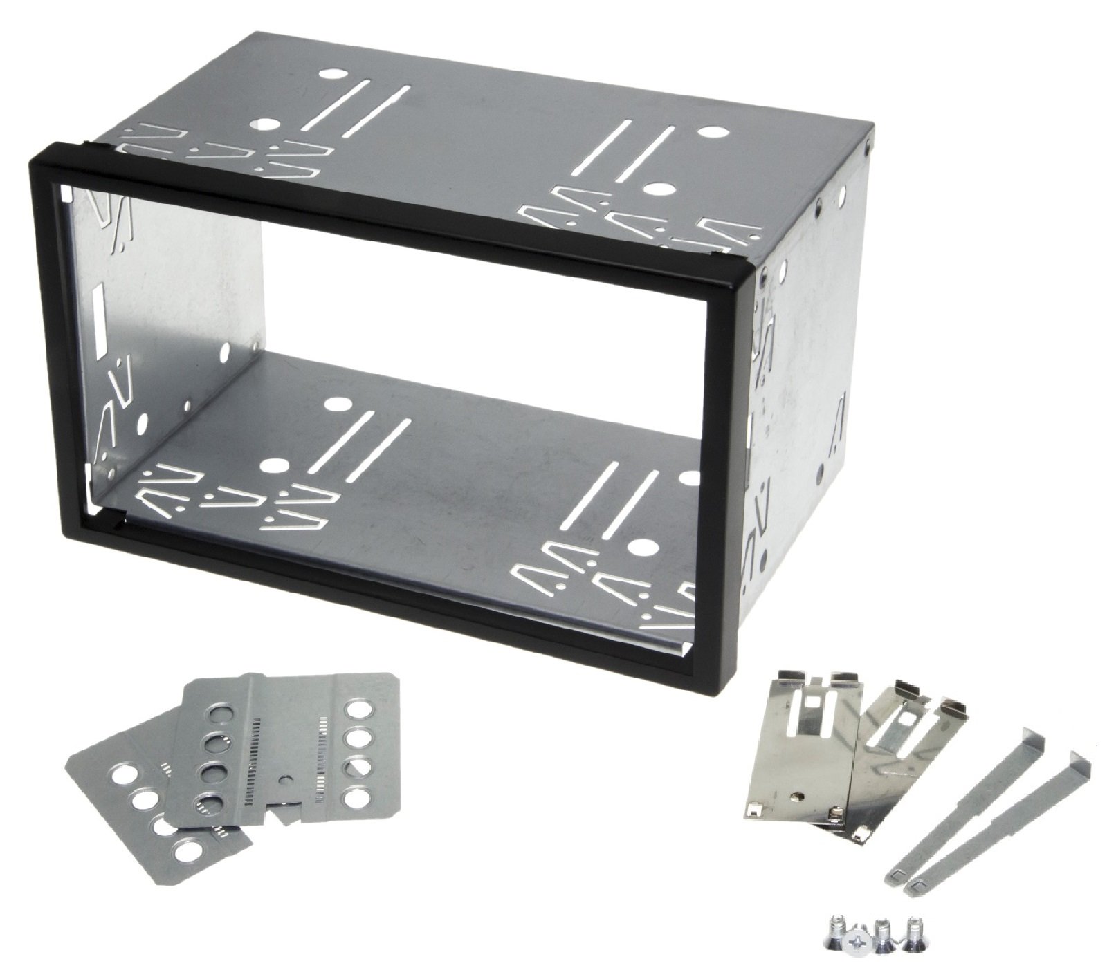 In-Dash Mounting Frame for Car Radios, Double DIN ISO 100mm, Universal Metal