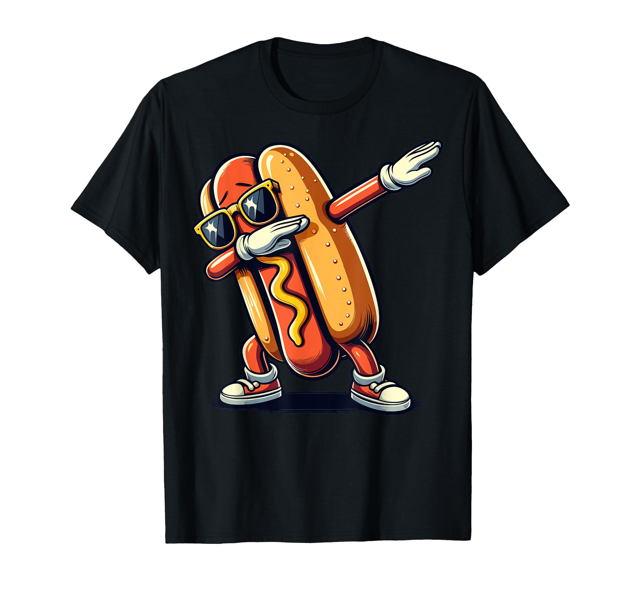 Photo 1 of Cool Hot dog Dabbing Funny Fast Food Hotdog Lovers Toddler T-Shirt for Men Women Kids 4 XL