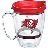 Tervis Made in USA Double Walled NFL Tampa Bay Buccaneers Insulated Tumbler Cup Keeps Drinks Cold & Hot, 16oz Mug, Tradition