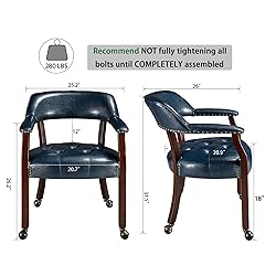 JESONVID Set of 6 Dining Leather Chairs with