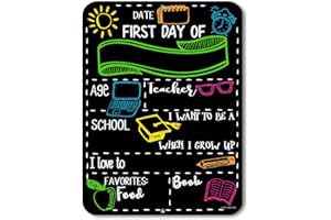 HONEY DEW GIFTS Chalkboard Style First Day of School Photo Prop Tin 9 inch by 12 inch Sign - Reusable Easy Clean Back to School - Customizable with Liquid Chalk Markers (Not Included), HDG-1009